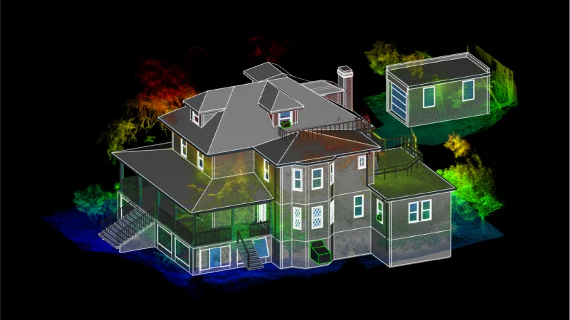 LiDAR point cloud and Revit model used for adaptive reuse and building conversion projects